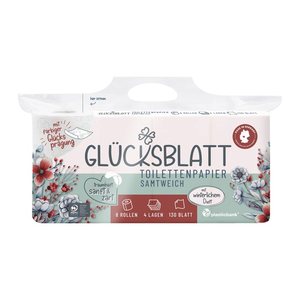 GLÜCKSBLATT Toilettenpapier samtweich 4-lagig, 8 Rollen