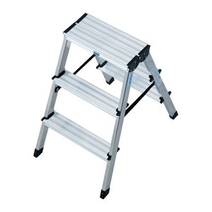 KRAUSE Klapptritt MONTO Dopplo silber 2x 3 Stufen, H: 72,0 cm