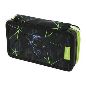 herlitz Federmäppchen befüllt Cosmic Explorer schwarz, grün 23-teilig, 19,3 x 5,0 cm