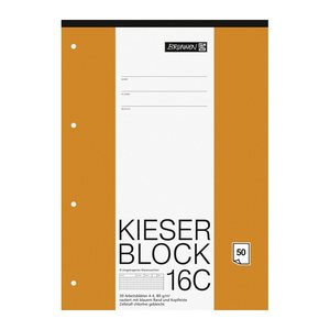 BRUNNEN Arbeitsblock Kieserblock DIN A4 rautiert Lineatur 16C, 1 St.