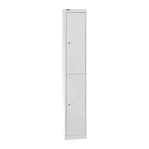 BISLEY Spind lichtgrau CLK122645, 2 Schließfächer 30,5 x 30,5 x 180,2 cm
