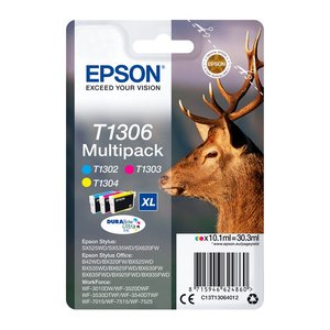 EPSON T1306XL (Hirsch) cyan, magenta, gelb Druckerpatronen, 3er-Set