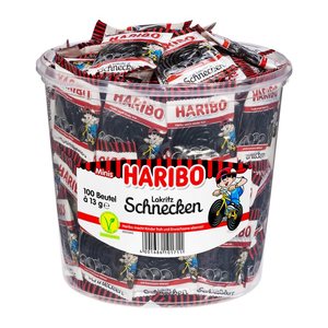 HARIBO Lakritz Schnecken Minibeutel Lakritz 1,27 kg, 100 St.