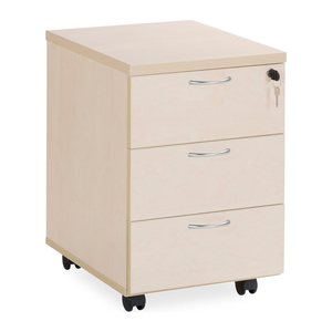 Rollcontainer aus Holz mit Schubladen (Korpus Ahorn, 3 Schübe)