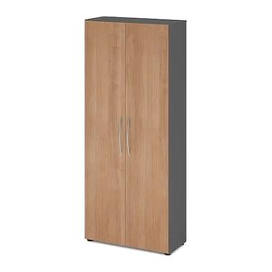 HAMMERBACHER Aktenschrank 4100, V4100/G/N/BM grafit, nussbaum 4 Fachböden 80,0 x 34,6 x 188,0 cm