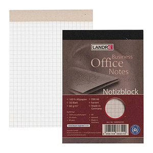 herlitz Notizblock Recycling  DIN A6 kariert, 1 St.