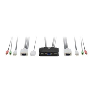 LevelOne KVM Switch 2-Port USB VGA Kabel audio support sw