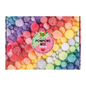 folia Pompons farbsortiert Jumbo Pastell Ø 1,5 - 4,0 cm, 900 St.