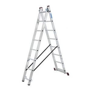 KRAUSE Vielzweckleiter CORDA silber 2x 8 Sprossen, H: 225,0 cm