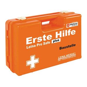 LEINA-WERKE Erste-Hilfe-Koffer Pro Safe plus Baustelle DIN 13169 + Erweiterung orange