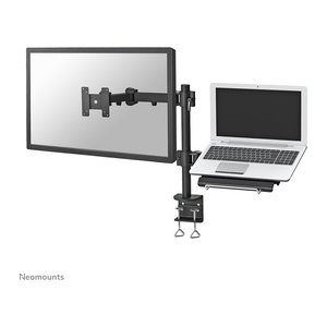 Neomounts Laptop-Monitor-Halterung FPMA-D960NOTEBOOK schwarz für 1 Monitor und 1 Notebook, Tischklemme