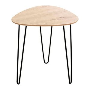 HAKU Möbel Beistelltisch dreieckig MDF-Platte eiche 40,0 x 40,0 x 43,0 cm, 1 St.