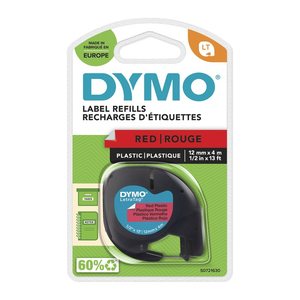 DYMO Schriftband LetraTag 91223 S0721630, 12 mm, schwarz auf rot, 1 St.