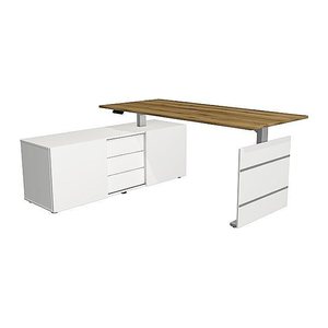 Kerkmann Move 3 elektrisch höhenverstellbarer Schreibtisch weiß rechteckig, Wangen-Gestell silber 180,0 x 80,0 cm