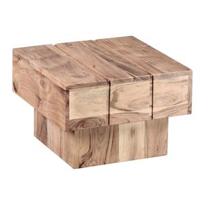 WOHNLING Beistelltisch quadratisch Massivholz akazie 44,0 x 44,0 x 30,0 cm, 1 St.