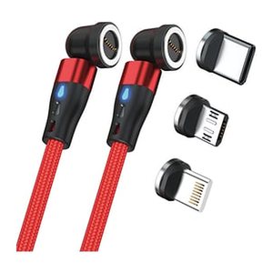 RealPower Magentic cable,1m,2x magnetisch,rot mit Adaptern