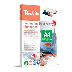 Peach Laminierfolien A4 80mic express HighSpeed 100PK