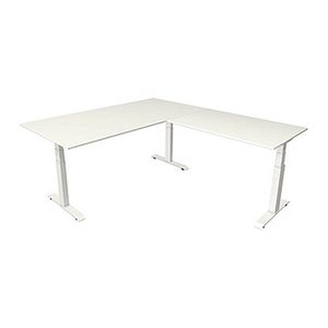 Kerkmann Move 4 elektrisch höhenverstellbarer Schreibtisch weiß rechteckig, T-Fuß-Gestell weiß 200,0 x 220,0 cm