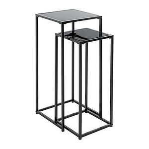 HAKU Möbel Pflanzenständer-Set Metall schwarz, 1 Set