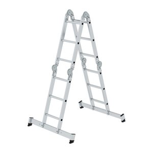 MUNK Gelenkleiter 31322 silber 4x 3 Sprossen, H: 365,0 cm