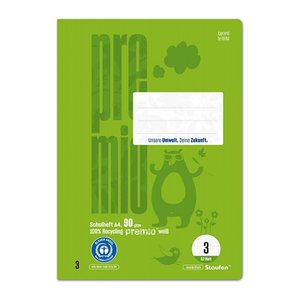 Staufen® Schulheft Premio Lineatur 3 liniert DIN A4 ohne Rand, 32 Blatt, 1 St.