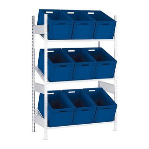 SCHULTE Schrägbodenregal L MULTIplus150 13680 lichtgrau 130,0 x 60,0 x 200,0 cm