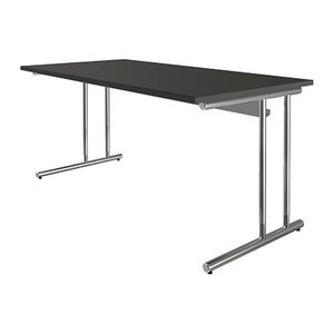 Kerkmann Schreibtisch anthrazit rechteckig, C-Fuß-Gestell chrom 160,0 x 80,0 cm
