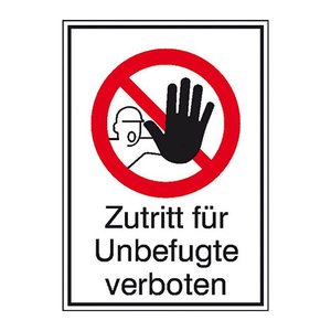 SafetyMarking® Verbotsschild "Zutritt für Unbefugte verboten" rechteckig 21,0 x 29,7 cm, 1 St.