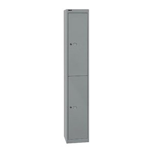 BISLEY Spind silber CLK122355, 2 Schließfächer 30,5 x 30,5 x 180,2 cm