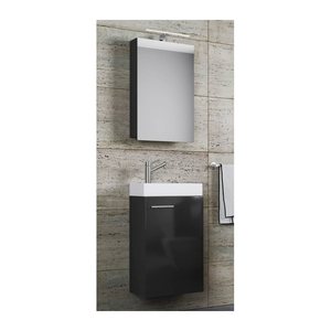 VCM my bath Badmöbel-Set 3-teilig Slito 914137 schwarz 41,0 x 22,0 x 130,0 cm