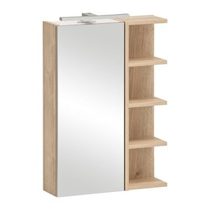 MÖBELPARTNER Spiegelschrank Mads 159670 weiß-eiche 50,3 x 16,0 x 74,4 cm