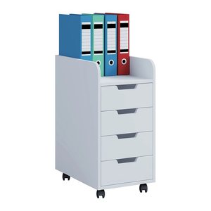 VCM my office Konal Mini Rollcontainer weiß 4 Auszüge 33,0 x 40,0 x 65,0 cm
