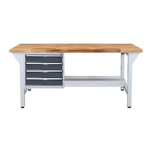 ADB Werkbank lichtgrau, anthrazitgrau 4 Schubladen 150,0 x 75,0 x 85,0 cm