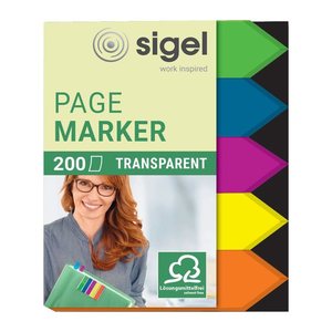 SIGEL TRANSPARENT Haftmarker farbsortiert 5x 40 Streifen