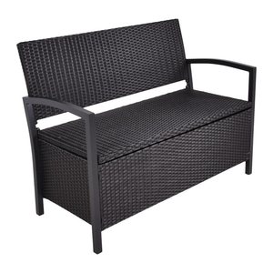 Garden Pleasure Gartenbank FERRARA 970299 schwarz Kunststoff 117,0 cm