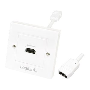 Logilink HDMI Adapter, wall socket, 1-port, white