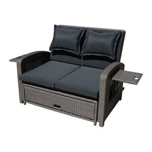 Garden Pleasure Loungesofa NIZZA, dunkelgrau Kunststoff, Metall, 7-teilig