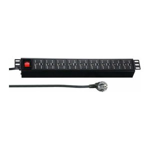 EFB 19" 1,5HE Steckdosenl. USB 9xA/9xC mit Schalter 3m, sw