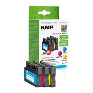 KMP H105V cyan, magenta, gelb Druckerpatronen kompatibel zu HP 933XL (CN054AE, CN055AE, CN056AE), 3er-Set