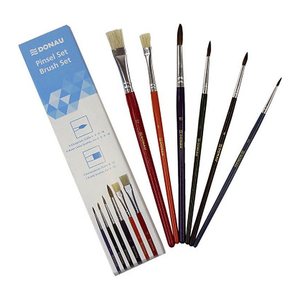 DONAU Pinsel-Set Größe 2, 4, 6, 8, 10, 12, 6-teilig