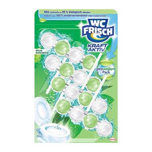 WC FRISCH KRAFT AKTIV pro nature WC-Duftspüler Minze Eukalyptus, 4x 50,0 g