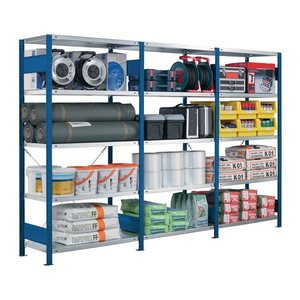 SCHULTE Anbau-Schwerlastregal MULTIplus 250 12946 silber 100,0 x 40,0 x 250,0 cm