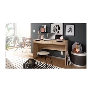 WOHNLING Schreibtisch sonoma-eiche rechteckig, Wangen-Gestell eiche 120,0 x 55,0 cm