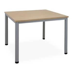 Schreib- & Besprechungstisch (diverse Maße) – G: Weißaluminium (800 x 800 x 720 mm, Platte Ahorn)