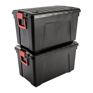 IRIS Ohyama Multi Aufbewahrungsbox 2x 110,0 l schwarz, rot 44,5 x 75,0 x 66,0 cm, 2 St.