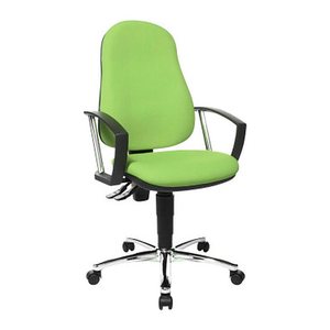 Topstar Bürostuhl Point 60 Plus, 8169A G05 Stoff grün, Gestell chrom