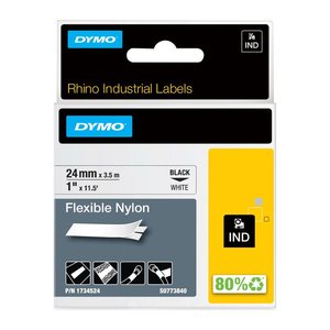 DYMO Rhino Band Nylon 24mmx3.5m schwarz->weiß