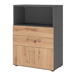 HAMMERBACHER Regalschrank FlexWall, VFW38K1KG/G/R/BS grafit, asteiche 80,0 x 40,0 x 109,8 cm, 1 St.