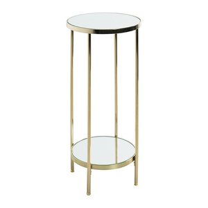 HAKU Möbel Beistelltisch rund Glas gold 28,0 x 28,0 x 66,0 cm, 1 St.