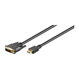 goobay HDMI A/DVI-D Kabel 5,0 m schwarz, 1 St.